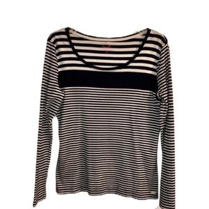 Vineyard Vines Long Sleeved Navy/White Stripe Top